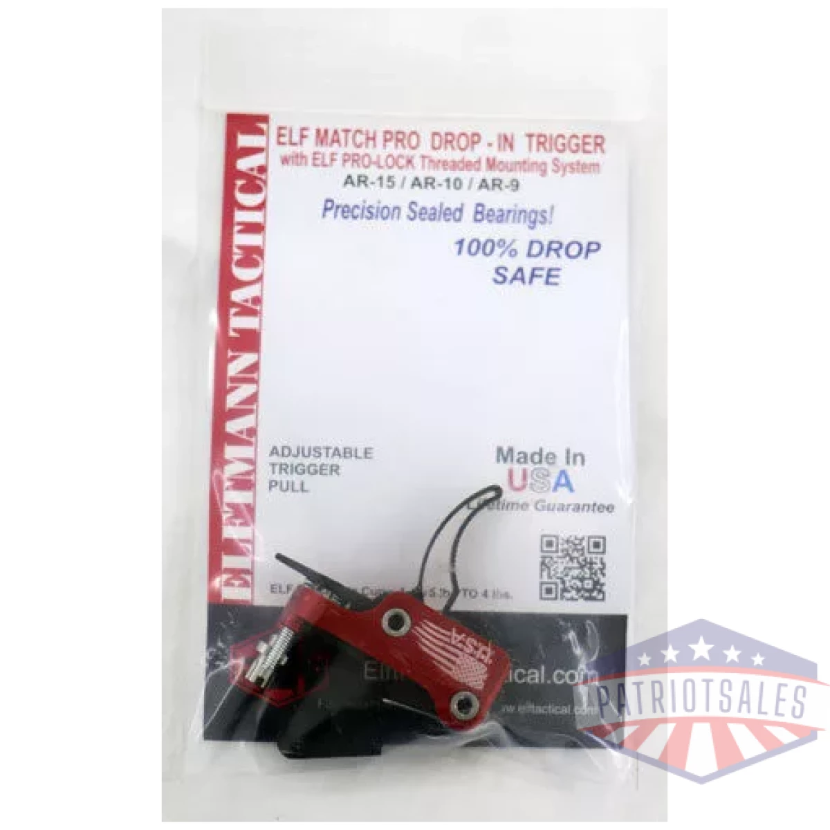 Elftmann trigger ar-15 match - pro curved fngr adj 2. 75-4lbs - image 2