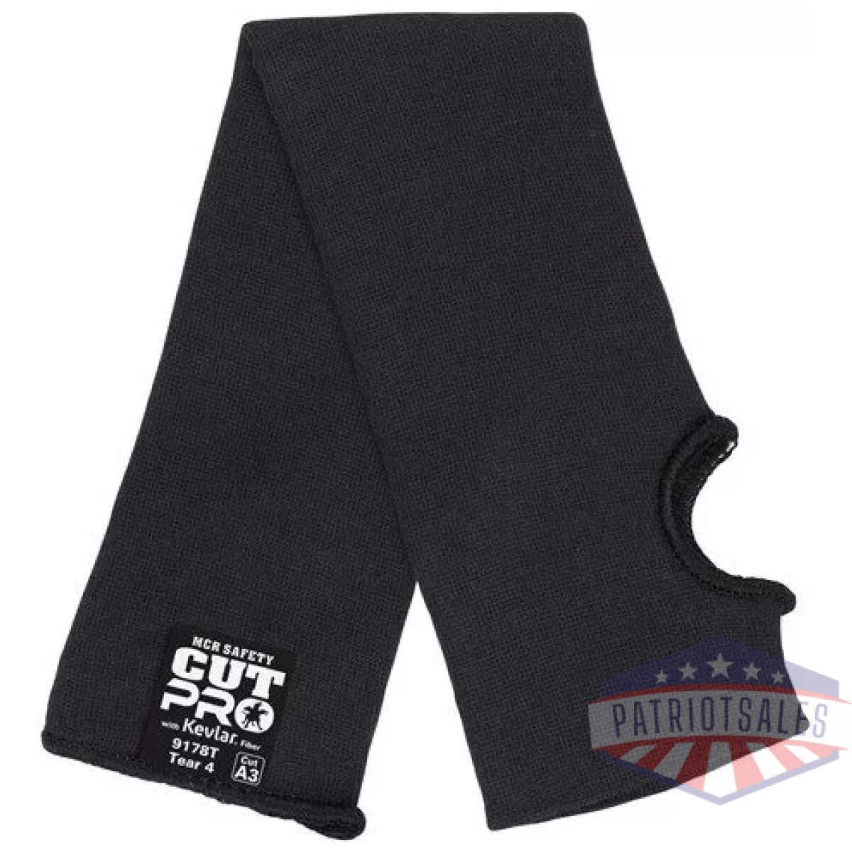 Mcr-9178t - 18 black kevlar sleeve with thumb slot - mcr 9178t