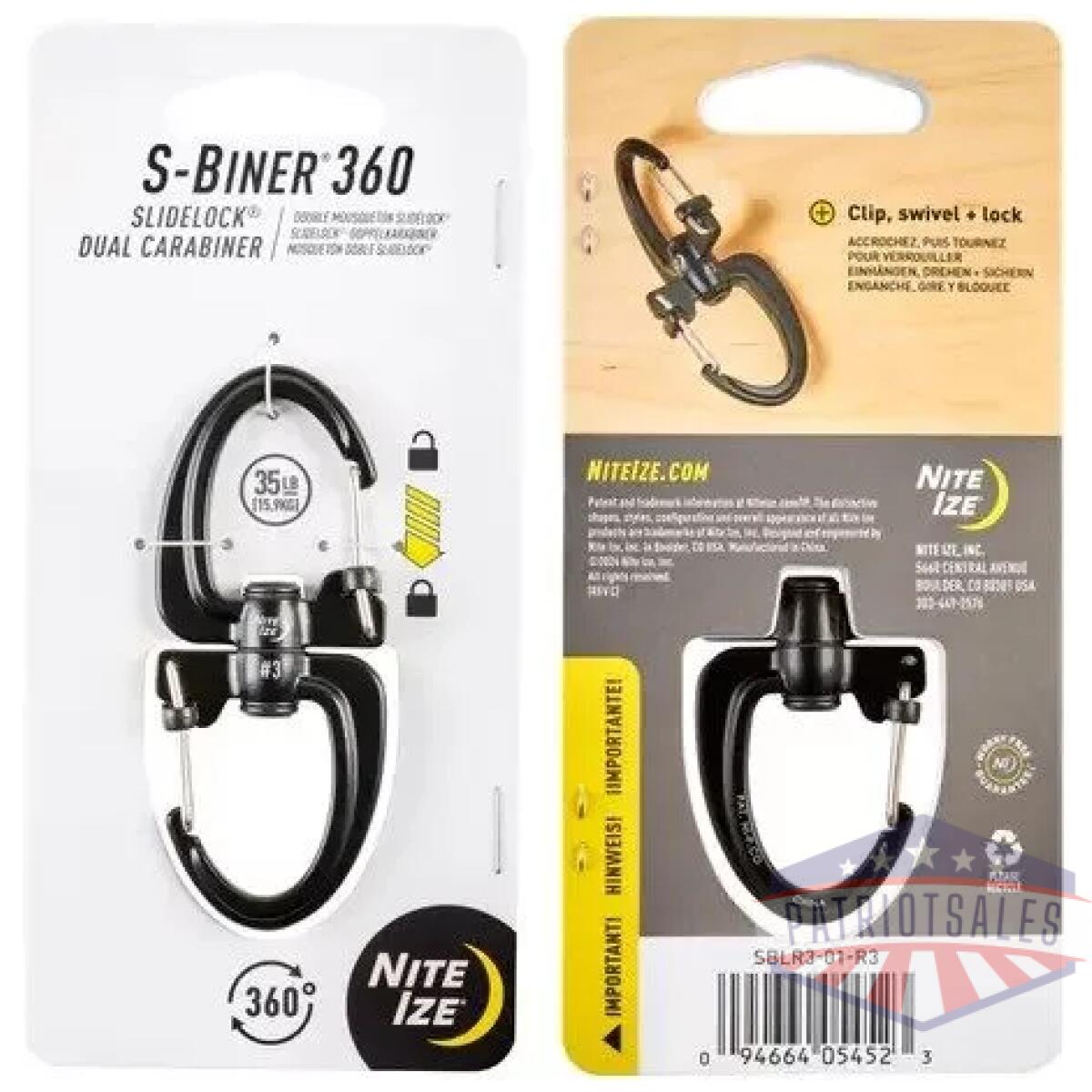 S-biner 360 slidelock dual carabiner - image 1