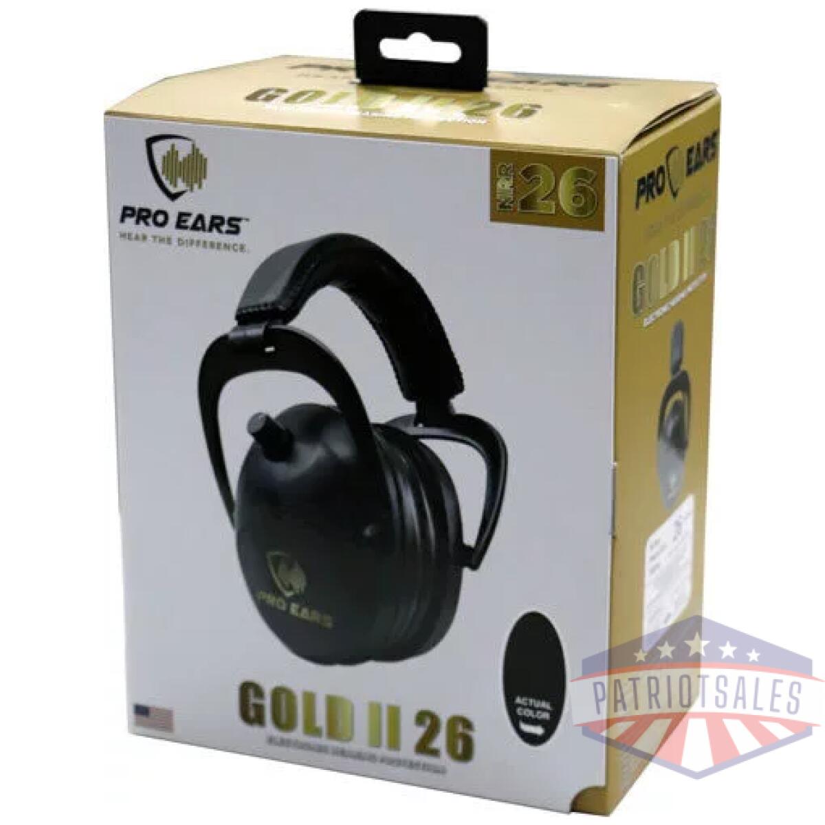 Peg2smb_pkg - pro ears gold ii 26 ear muff - electronic w/padded base blk - peg2smb pkg
