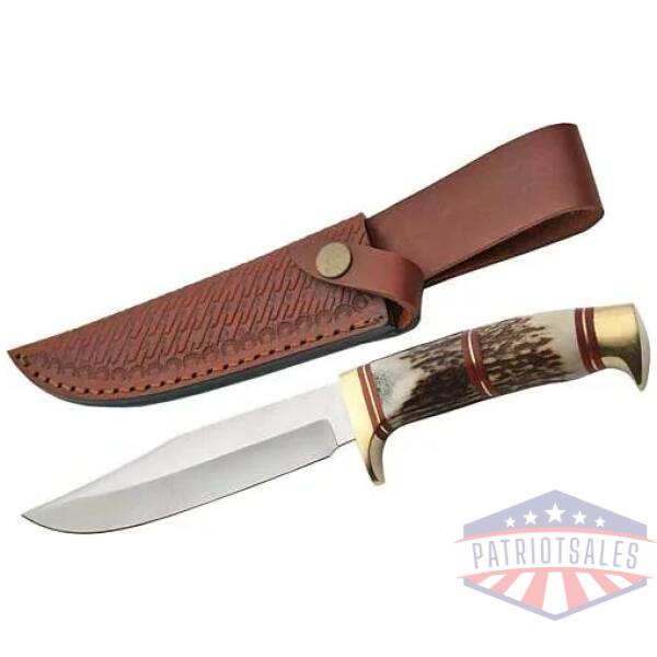 SZCO STEEL STAG 5.75" STEEL - WOLF STAG HUNTER W/SHEATH