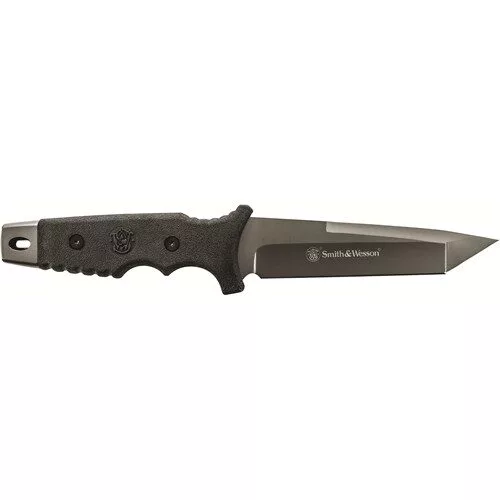 Fixed Blade Tanto 9Cr17 High Carbon Steel HL1 Rubber Handle w/Lanyard Hole and Ambidextrous Sheath