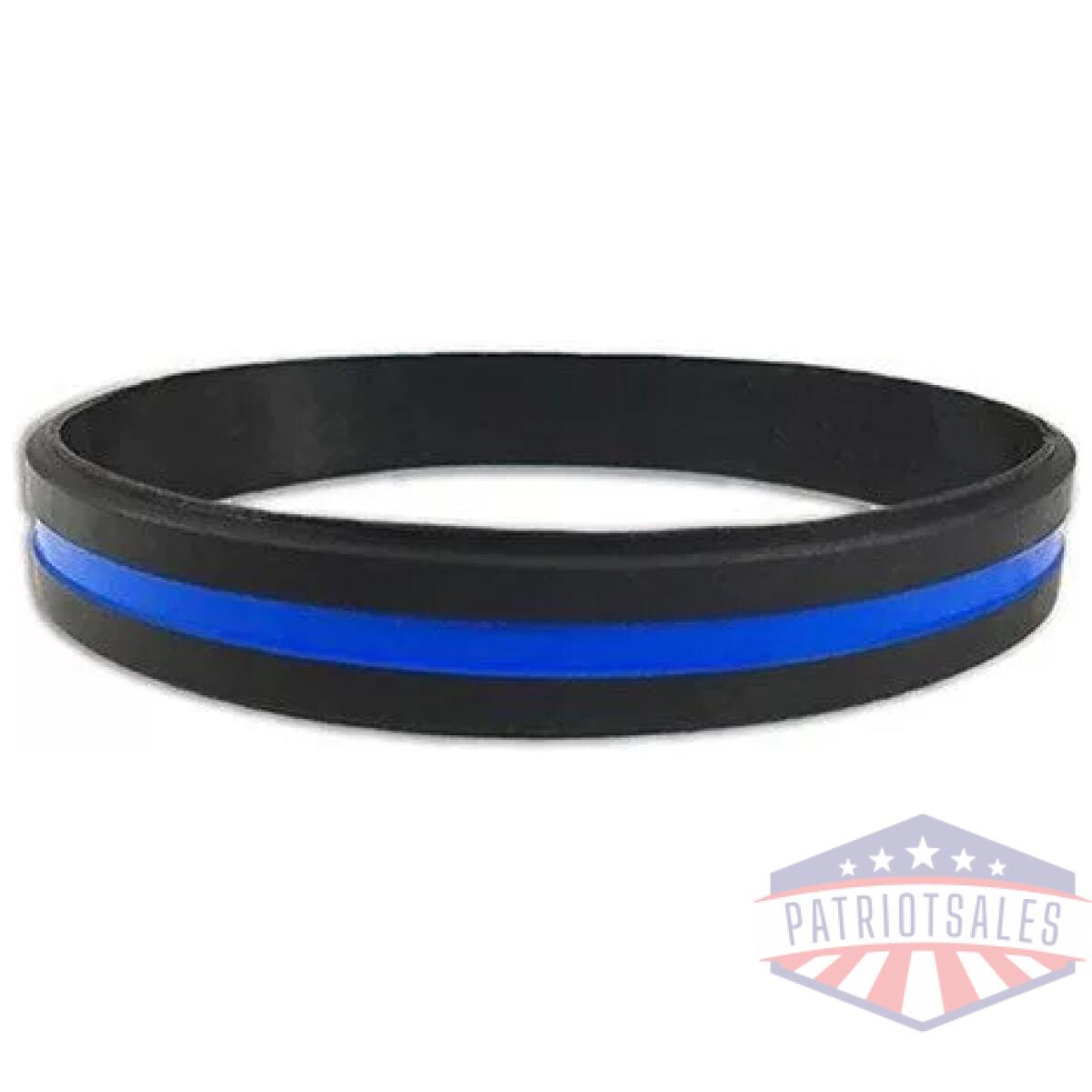 Thin blue line silicone bracelet, 8 inch - image 1