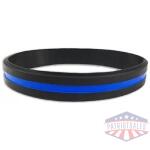 Thin Blue Line Silicone Bracelet, 8 Inch