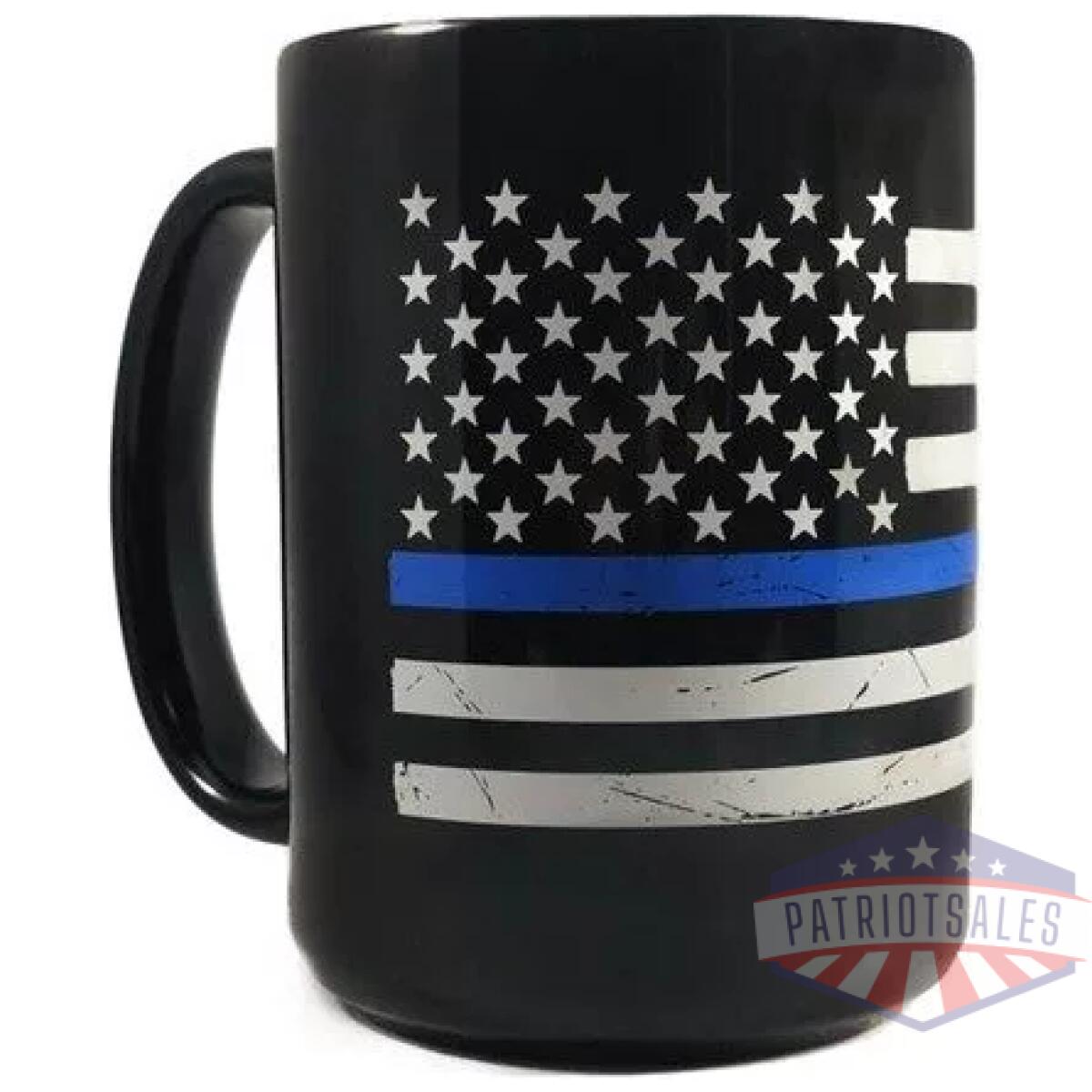 Thin blue line american coffee mug, 11 ounce - image 1