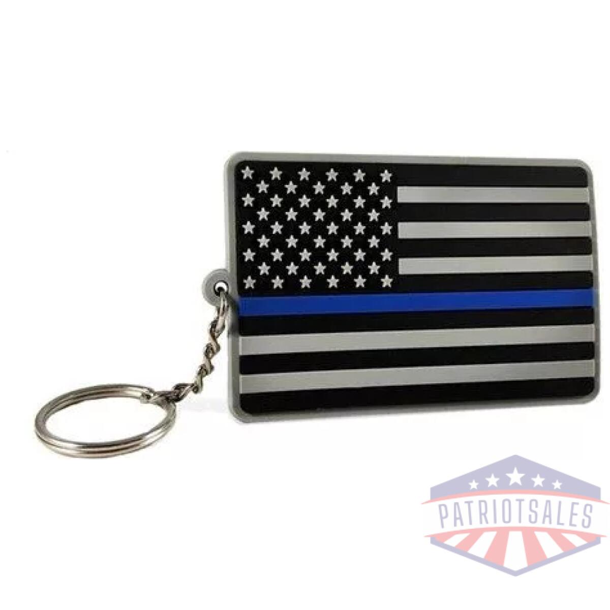 Thin blue line american flag keychain - image 1
