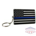 Thin Blue Line American Flag Keychain