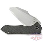 WEKNIFE High-Fin XL Thumb Stud Knife Diamond & Tiger Stripe Patterned Flamed Titanium Handle (3.48"" Polished Bead Blasted CPM 20CV Blade) WE24010-4