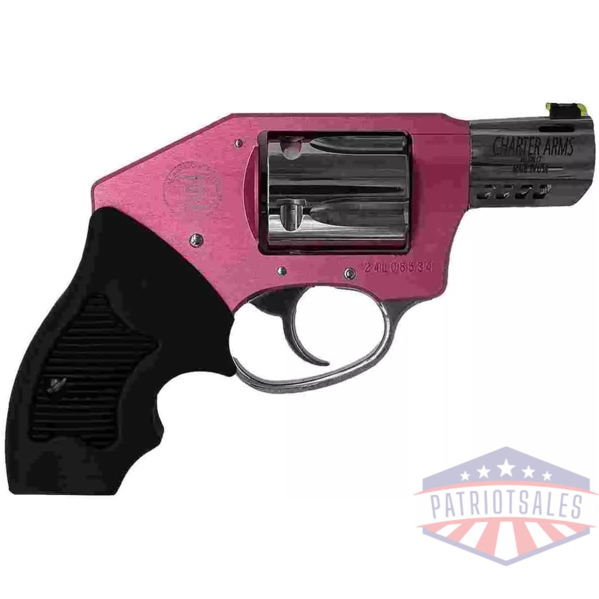 Charter arms off duty coyote handgun. 380 acp 5rd capacity pink frame with 2" stainless ported barrel - image 1