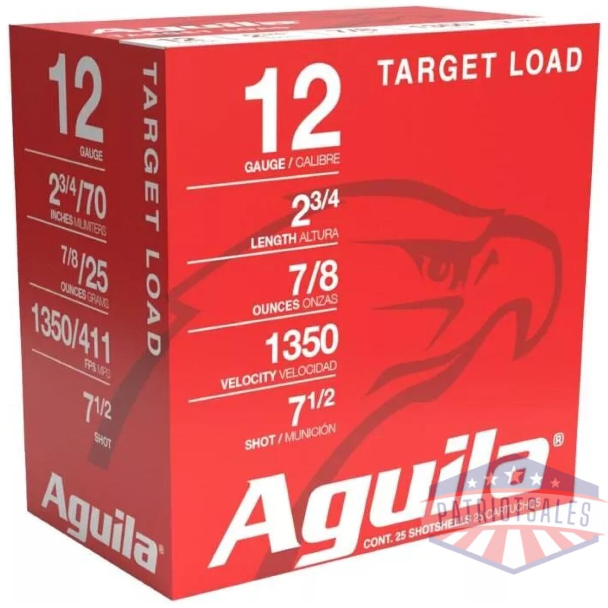 Aguila international shotshells 12 ga 2-3/4" 7/8 oz 1350 fps #7. 5 25/ct - image 1