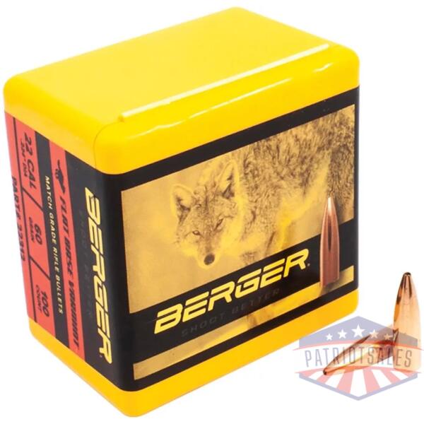 Berger Match Grade Varmint Bullets .22 cal .224" 60 gr FB VARMINT 100/box