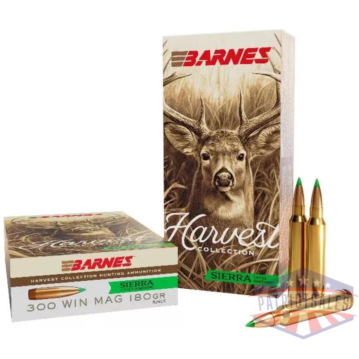 Barnes harvest sierra tipped gameking ammunition. 300 win mag 180gr pt 2960 fps 20/ct - image 1