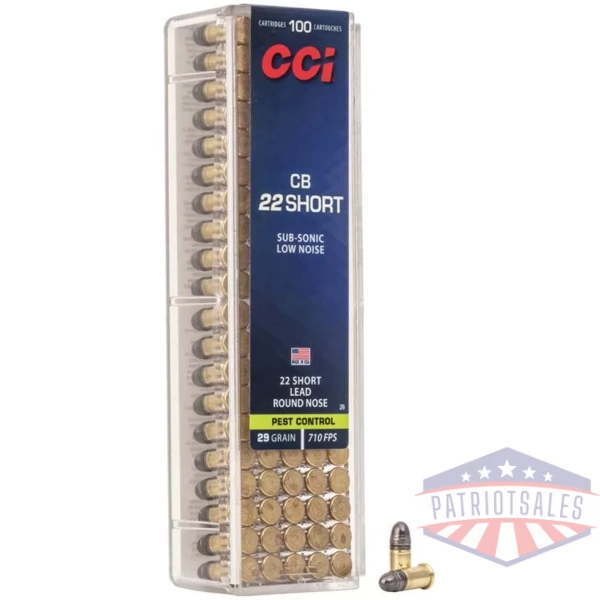 CCI CB Rimfire Ammunition .22 Short 29 gr LRN 710 fps 100/ct