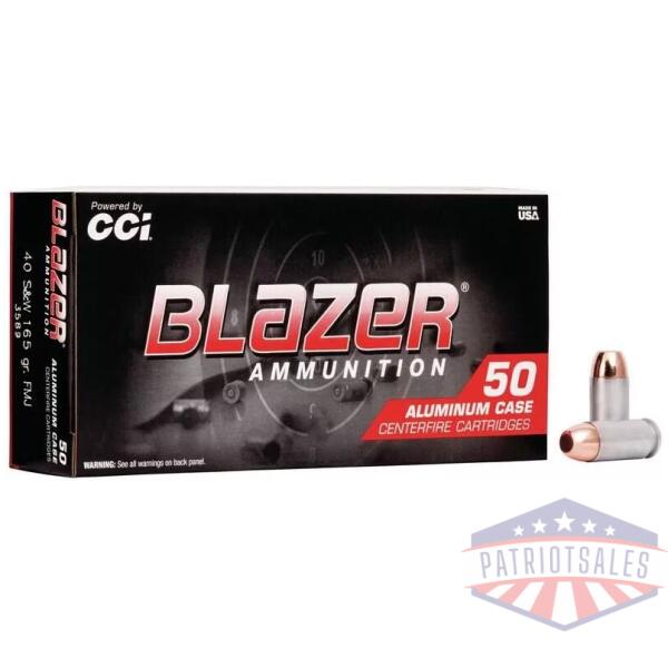 CCI Blazer Aluminum Handgun Ammunition .40 S&W 165 gr FMJ 1100 fps 50/ct