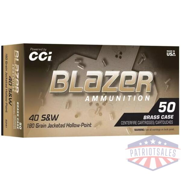 Blazer Brass Handgun Ammunition .40 S&W 180gr JHP 1015 fps 50/ct
