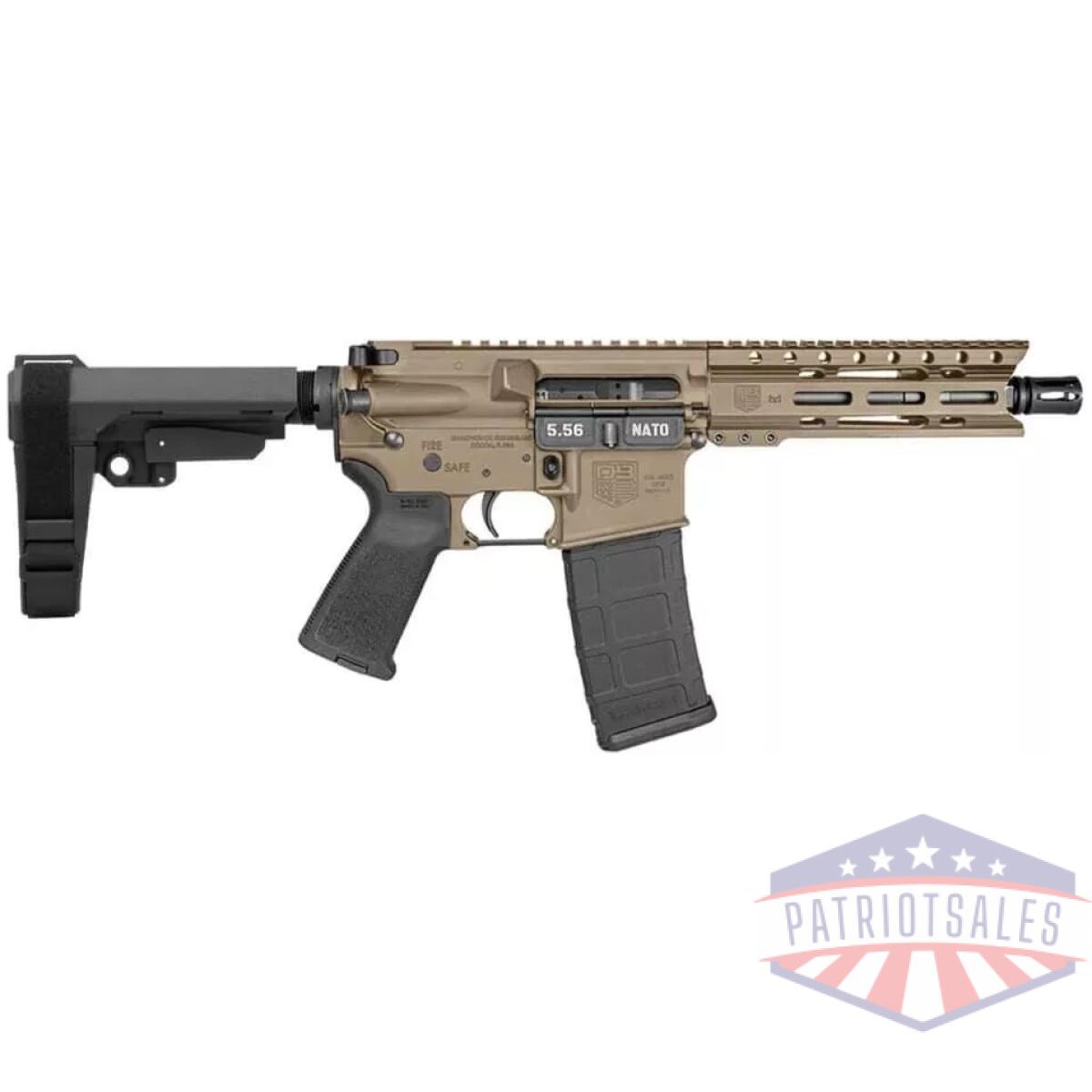 Diamondback db15 pistol 5. 56mm 30rd magazine(1) 7" barrel 6" m-lok rail sba3 brace fde - image 1