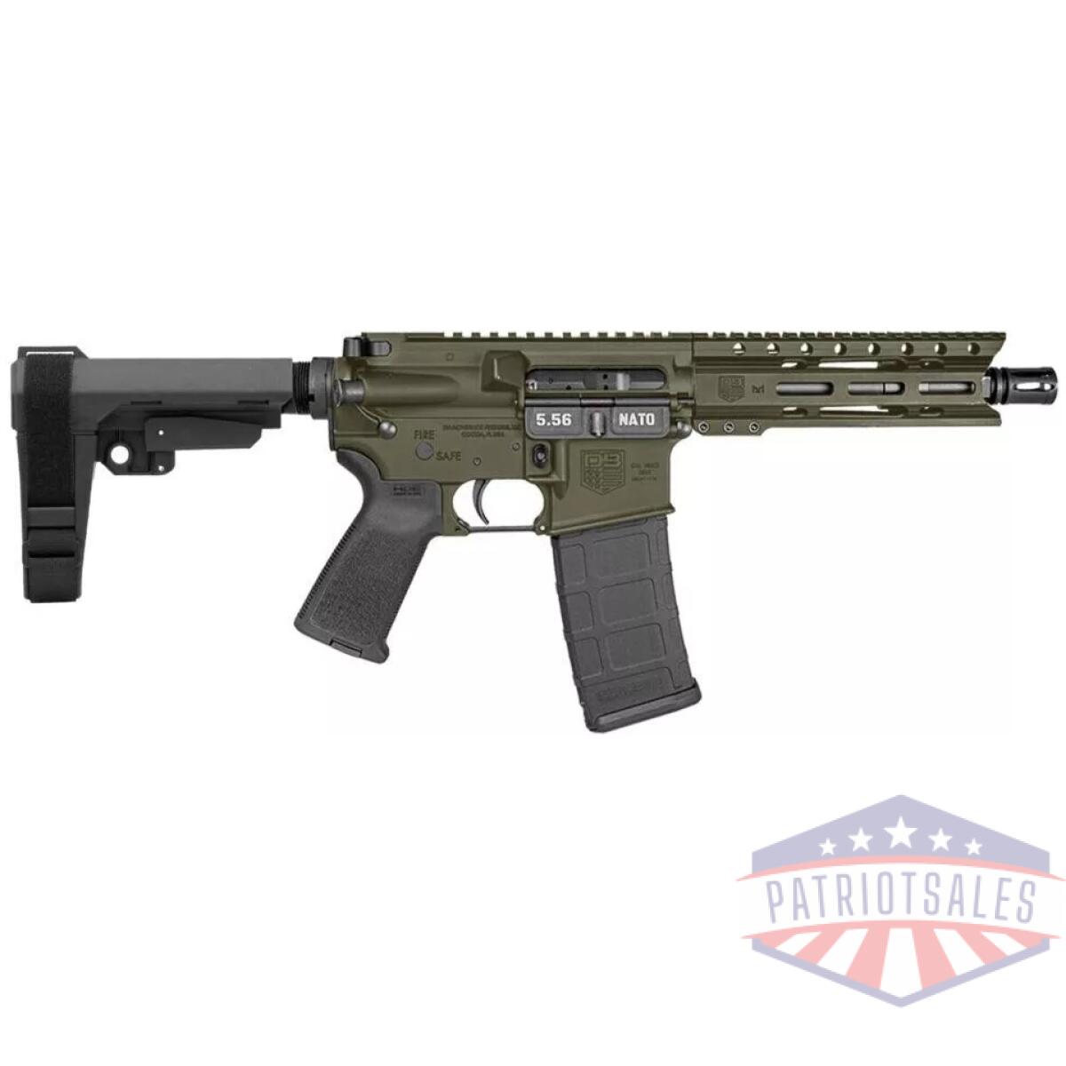 Diamondback db15 pistol 5. 56mm 30rd magazine(1) 7" barrel 6" m-lok rail sba3 brace od green - image 1