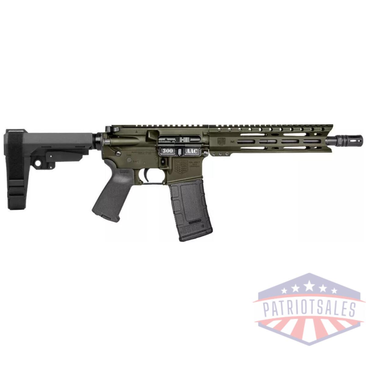 Diamondback db15 pistol. 300 blackout 30rd magazine(1) 10" barrel 9" m-lok rail sba3 brace od green - image 1