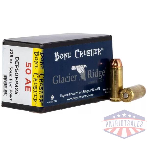 Magnum Research Glacier Ridge Bonecrusher Handgun Ammunition .50AE 325gr Solid Flat Point 25/ct