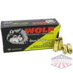 Wolf (Turkish) Performance Handgun Ammunition 9mm Luger 124gr FMJ 50/ct