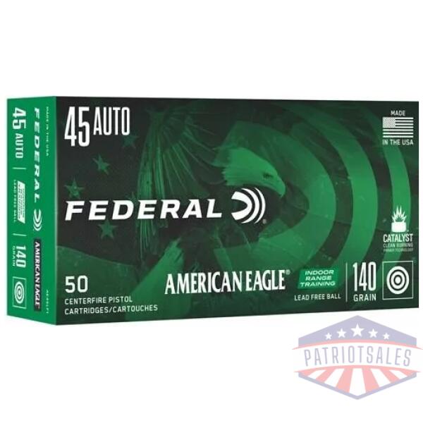 Federal American Eagle IRT Lead Free Handgun Ammunition .45 ACP 140gr FMJ 50/ct