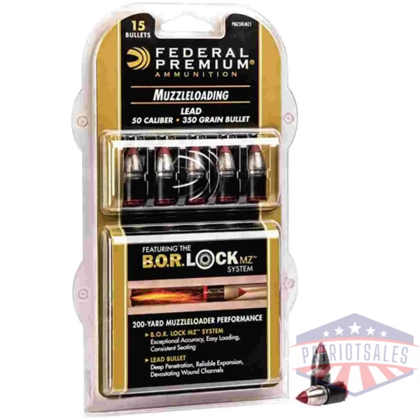 Federal Lead Tipped Muzzleloader Bullet .50 350gr 15/ct