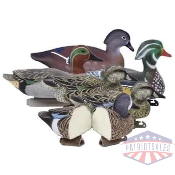 Higdon Outdoors Puddle Pack - 2/ct Green Wing Teal 2/ct Blue Wing Teal 2/ct Wood Ducks