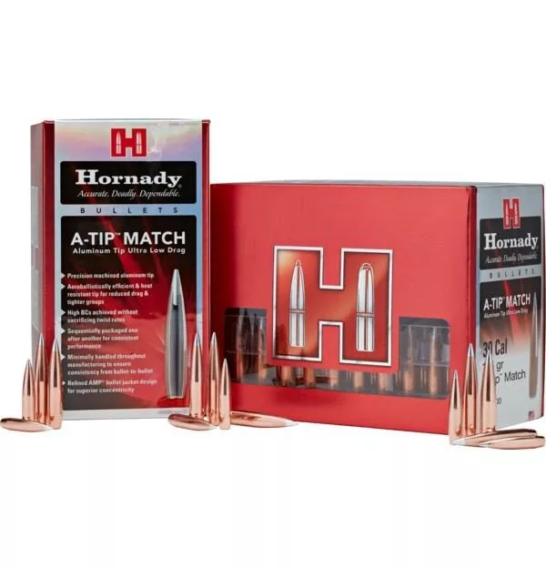 Hornady Aluminum A-Tip Match Rifle Bullets SEQUENTIAL 6mm .243" 110 gr (1-7.7")  500/ct
