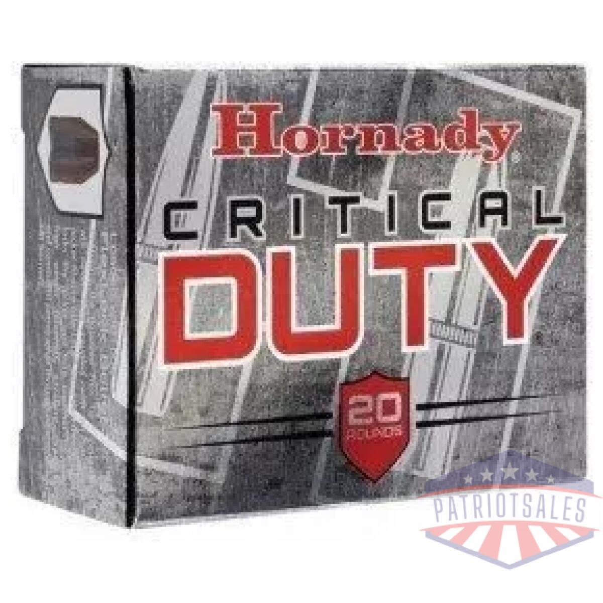 Hornady critical duty handgun ammunition 9mm luger (+p) 124 gr flexlock 25rd - image 1