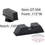 Ameriglo Defoor Performance Black Sight Set for Glock 17-39 / Front Width .115" / Rear Notch .150"