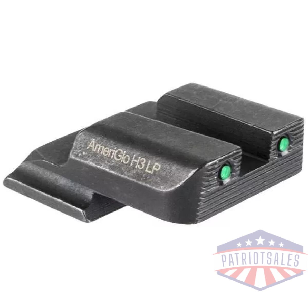 Ameriglo 2-dot tritium rear handgun sight for s&w m&p shield (excludes ez) green with black - image 1