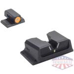 Meprolight Hyper Bright V-Sight Fixed Pistol Set for S&W M&P Full Size Compact Green with Orange Front