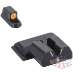 meprolight hyper bright v-sight fixed pistol set for s&w m&p shield green with orange front