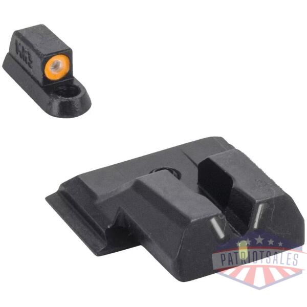 Meprolight Hyper Bright V-Sight Fixed Pistol Set for S&W M&P Shield Green with Orange Front