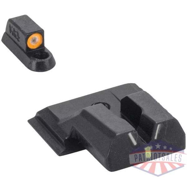 Meprolight Hyper Bright V-Sight Fixed Pistol Set for S&W M&P Shield Green with Orange Front