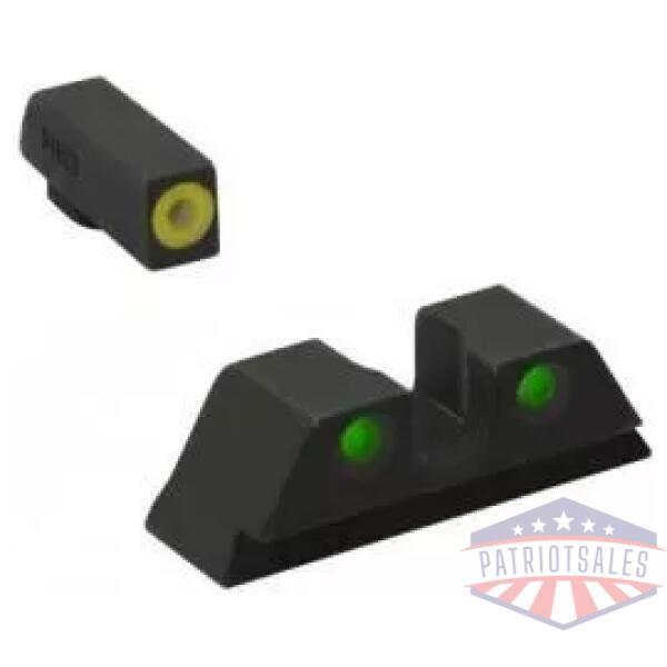 Meprolight ML40889 Hyper-Bright Yellow Ring Front/Green Rear Sights for FN 509