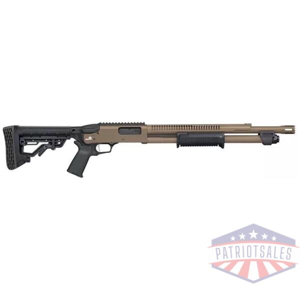 Mossberg 590R Stand-Off FDE Cerakote Shotgun 12ga 3" Chamber 6rd Capacity 18.5" Barrel Adjustable Stock