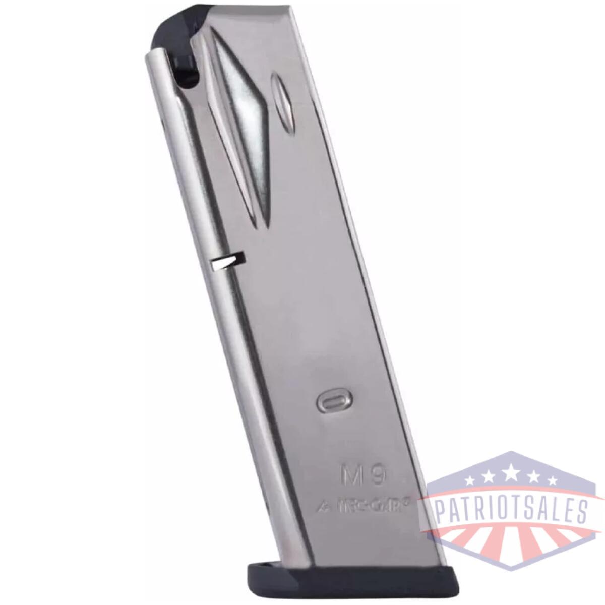 Mec-gar beretta 92fs 2g 92x / m9 handgun magazine nickel 9mm luger 15/rd - image 1
