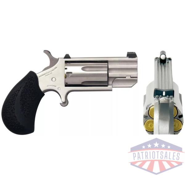 NAA PUG DP Ported Handgun .22 Mag 5rd Capacity 1" Barrel Silver with Black Grips