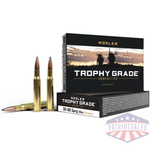 Nosler Trophy Grade Rifle Ammunition .30-06 Sprg 150 gr PT 3000 fps - 20/box