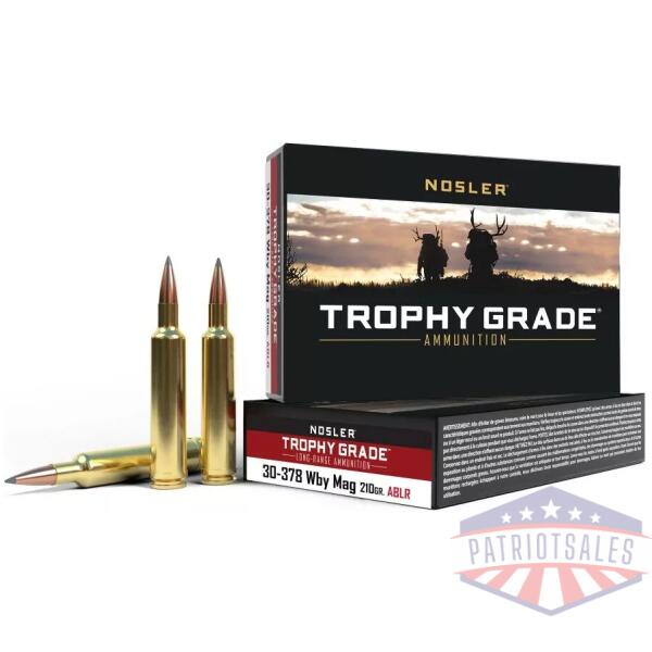 Nosler Trophy Grade Long Range Rifle Ammunition .30-378 Wby Mag 210 ga ACB LR 20/box