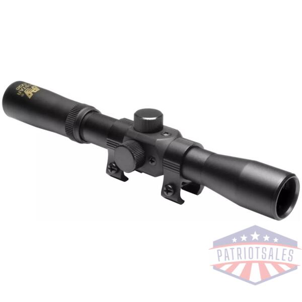 NcStar 4x20mm Compact Air Rifle Scope with 3/8" DT Rings / Blue Lens