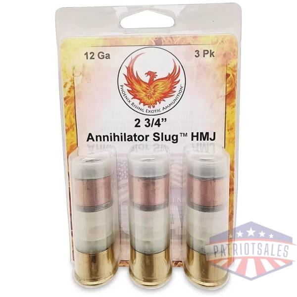 Phoenix Rising Annihilator Slug Shotshell 12ga 2-3/4" 485gr Slug 1540 fps 3/ct