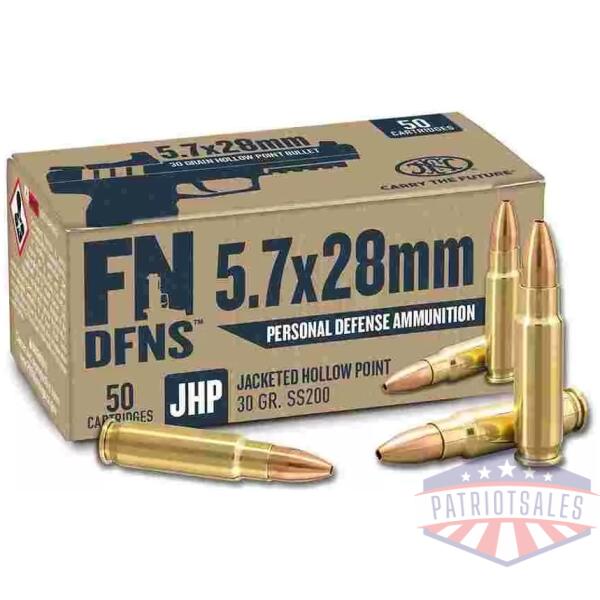 FN DFNS SS200 Personal Defense Handgun Ammunition 5.7x28mm 30gr JHP 1894 fps 500/ct Case