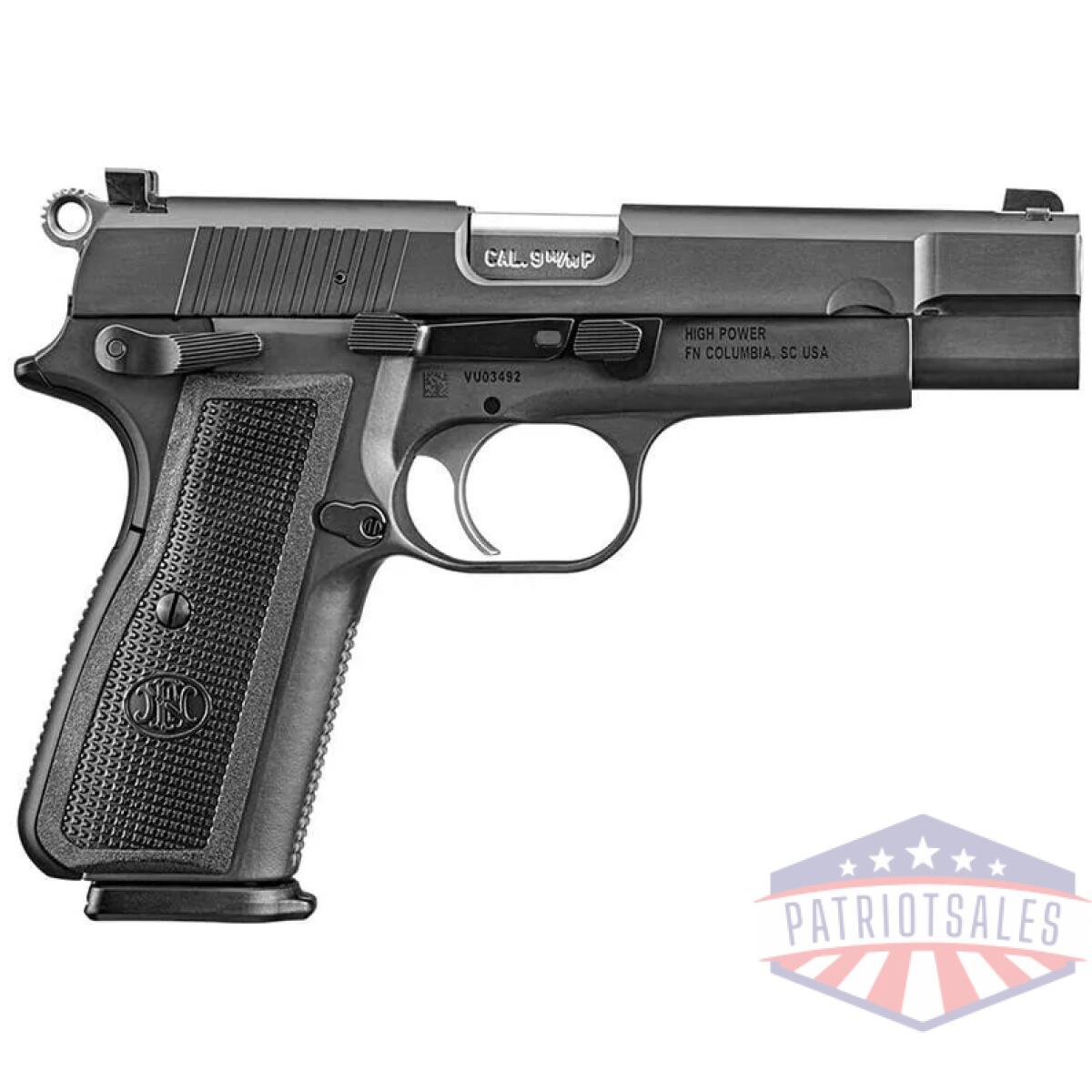 Fn high power handgun 9mm luger 17rd magazines(2) 4. 7" barrel black slide/frame - image 1