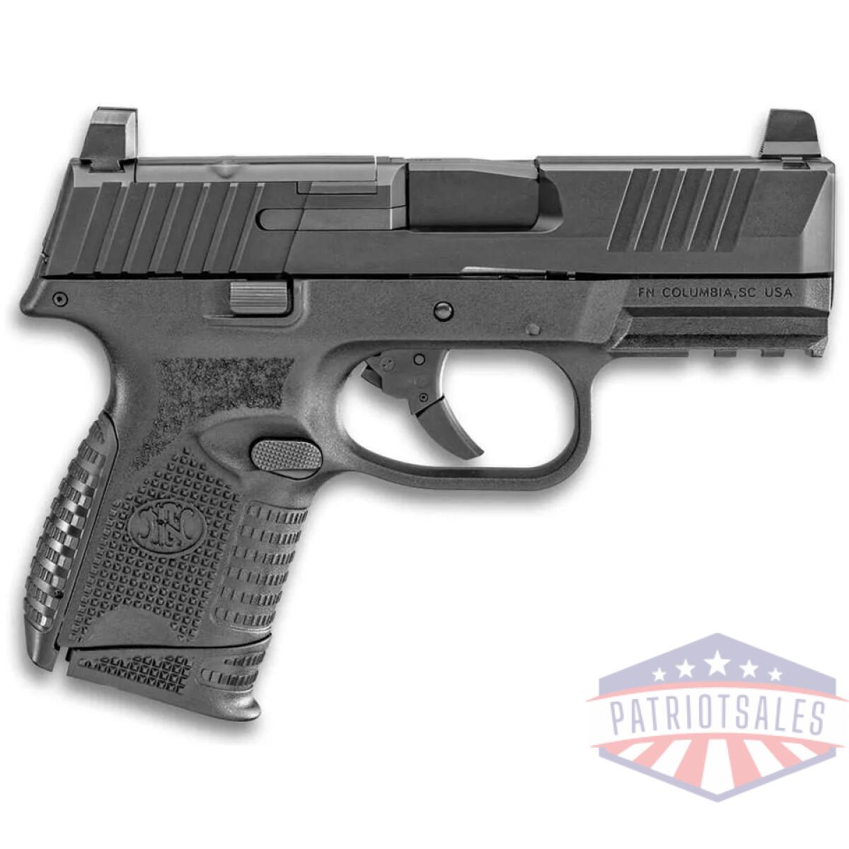 Fn 509 compact mrd handgun 9mm luger 12rd & 15rd magazines (2) 3. 7" barrel black nms - image 1