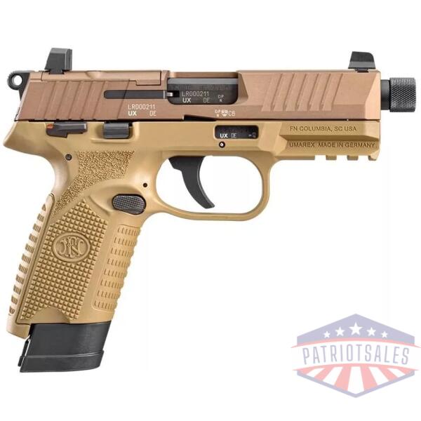 FN USA 502 Tactical Handgun .22 LR 10rd & 15rd Magazines (2) 4.6" Threaded Barrel FDE