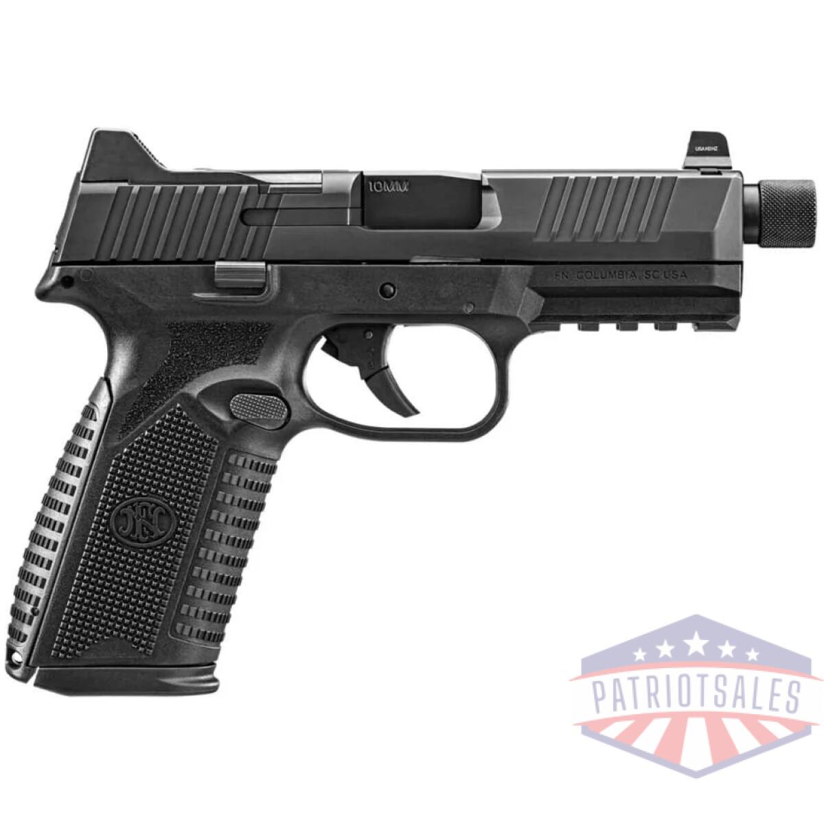 Fn 510 tactical handgun 10mm 10rd magazines (2) 4. 71" threaded barrel black nms night sights - image 1