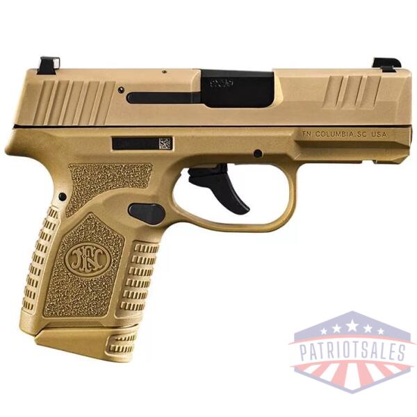 FN Reflex MS Handgun 9mm Luger 11rd (1) & 15rd (1) Magazines 3.3" Barrel FDE