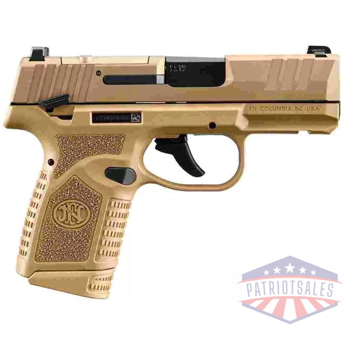 Fn reflex mrd manual safety handgun 9mm luger 11(1)&15(1)rd magazines 3. 3" barrel fde - image 1